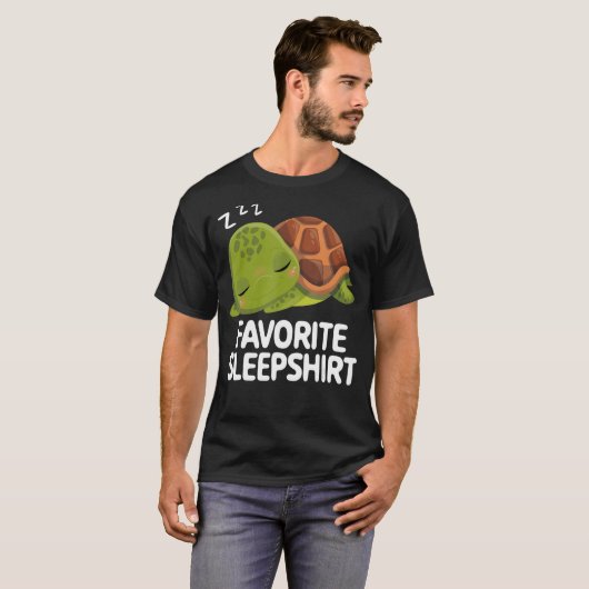 Favoriete slaapstand: luie schildpad Slaap Pajama  T-shirt (Voorkant volledig)