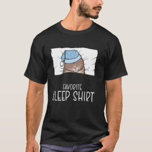 Favoriete slaathemd Schotse vouwkat, slapende kat T-shirt