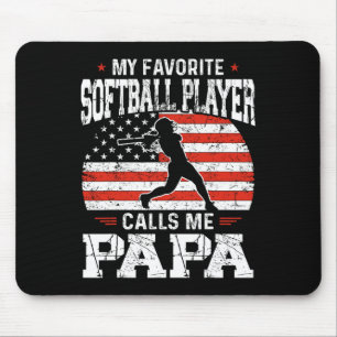 Favoriete Softbalspeler noemt me papa Funny Father Muismat