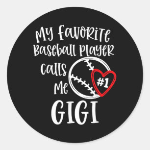Favoriete speler noemt Gigi honkbal nana oma Ronde Sticker