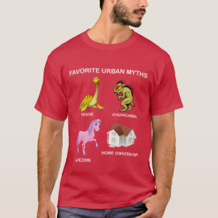 Favoriete stedelijke mythen Nessie Chupacabra Eenh T-shirt
