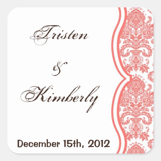 Favoriete Stickers Koraal Roze Wit Damast Kant Pri (Voorkant)