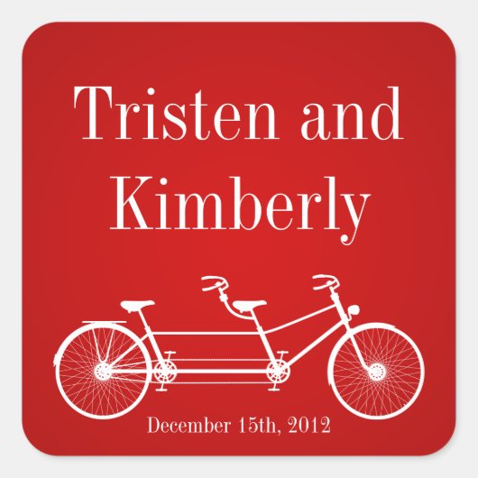 Favoriete Stickers Whimsical Crimson Red Double Bi (Voorkant)