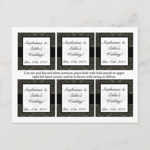 Favoriete Tags Zwart en Grijs Damask  Briefkaart
