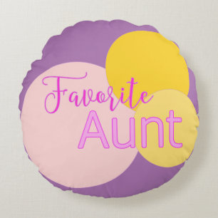 Favoriete tante Colorful Bubbles Rond Kussen