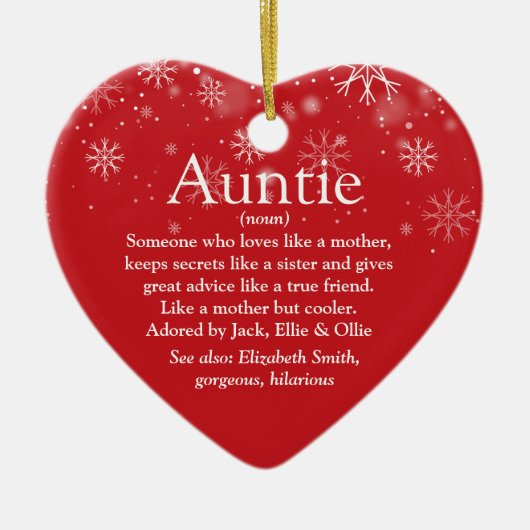 Favoriete tante Definitie kerstfeestdag Keramisch Ornament (Voorkant)