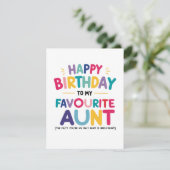 Favoriete Tante Verjaardag Kaart (Staand voorkant)