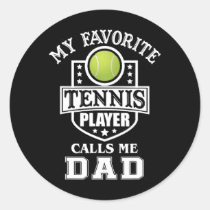 Favoriete tennisser noemt me vader bijpassende vad ronde sticker