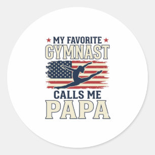 Favoriete turnster noemt me papa patriottische vin ronde sticker