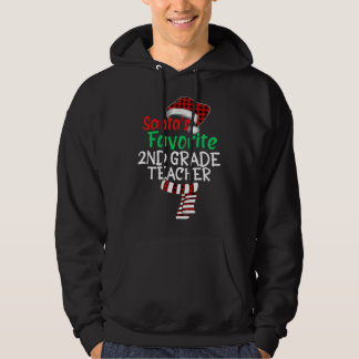 Favoriete tweede klas leraar Xmas Santa Red Hoodie