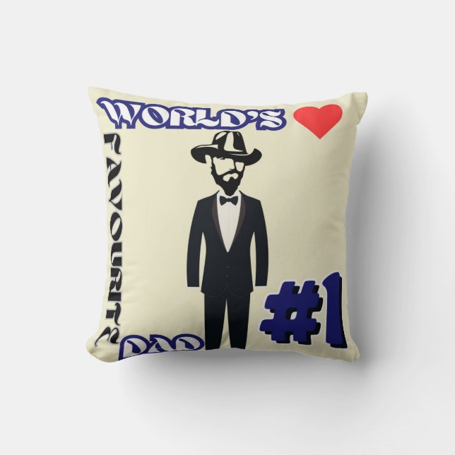 Favoriete vader van de wereld #1 Sierkussen (Voorkant)