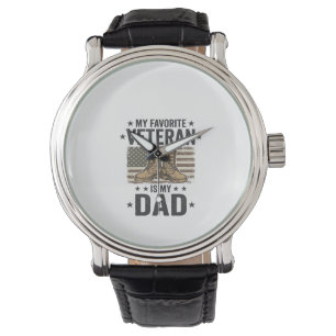 Favoriete Vader Veteraan Patriottische Combatlaarz Horloge