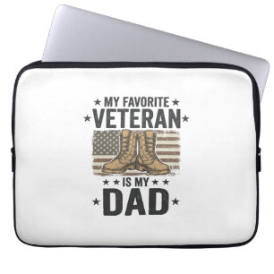 Favoriete Vader Veteraan Patriottische Combatlaarz Laptop Sleeve