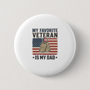 Favoriete Vader Veteraan Patriottische Hondenpenni Ronde Button 5,7 Cm
