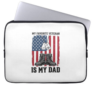 Favoriete Veteraan Is Mijn Vader Patriottisch Shir Laptop Sleeve