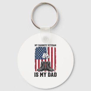 Favoriete Veteraan Is Mijn Vader Patriottisch Shir Sleutelhanger