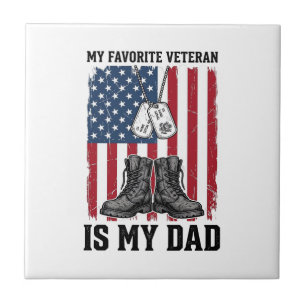 Favoriete Veteraan Is Mijn Vader Patriottisch Shir Tegeltje