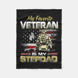 Favoriete veteraan is stiefvader vlag vaders veter fleece deken