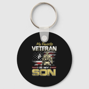 Favoriete veteraan is zoon veterans dag patriottis sleutelhanger