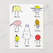 Favoriete voedingsmiddelen keukenkunst briefkaart (Voorkant)