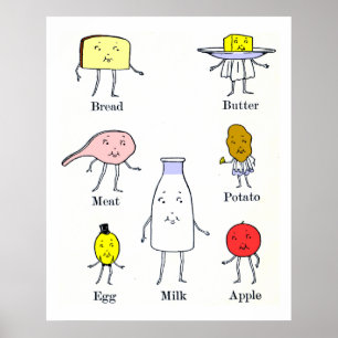 Favoriete voedingsmiddelen keukenkunst poster