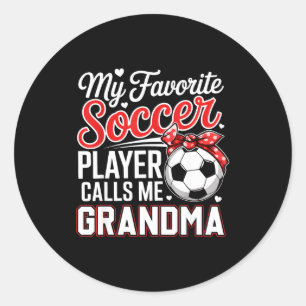 Favoriete voetballer belt oma op moederdag ronde sticker