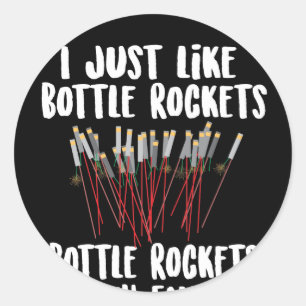 Favoriete vuurwerk fles raketten ronde sticker
