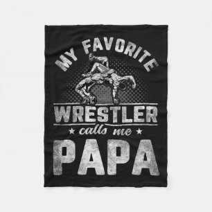 Favoriete worstelaar noemt me papa Vaderdag Fleece Deken