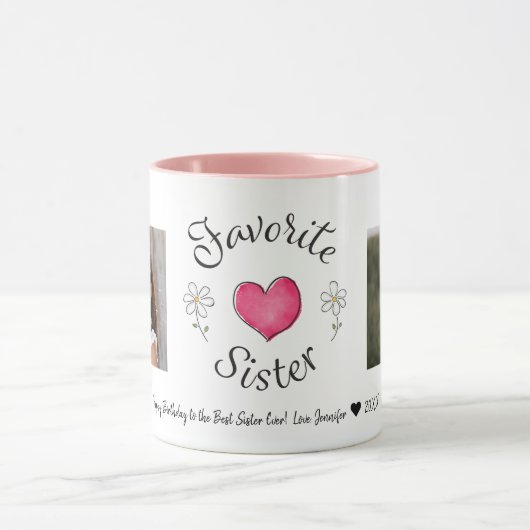 Favoriete zuster 2 Aangepaste Mok voor foto's (Midden)