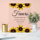 Favorieten bruiloft Zonnebloemen Geel Acryl Bord (Huwelijk)