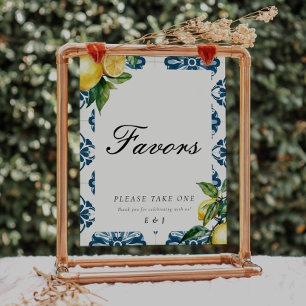 Favorieten Lemon Positano Trouwbord Poster