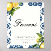 Favorieten Lemon Positano Trouwbord Poster (Voorkant)