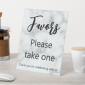 Favorieten Neem alsjeblieft een bedankje Faux Whit Reclamebord Met Voetstuk (Insitu)