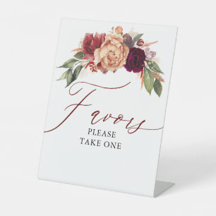 Favorieten Neem een Herfst Bloemen Bruiloft Reclamebord Met Voetstuk