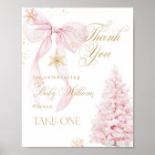 Favorieten Roze Boog Koud Buiten Baby shower Poster (Voorkant)