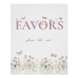 Favorieten Vlinder Bloemen Tuin Douche Verjaardag Perfect Poster