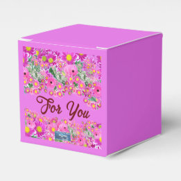 Favorietendoos Kubus (Roze Bloemen Mix) RFPMDesign Bedankdoosjes