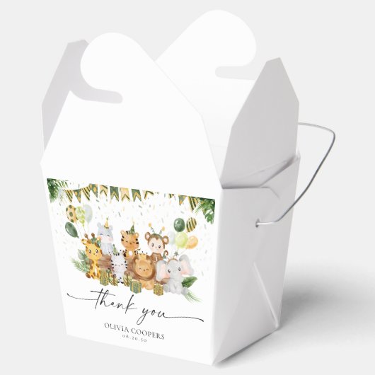 Favorietendoos voor babyfeestje in safari-stijl bedankdoosjes (Geopend)
