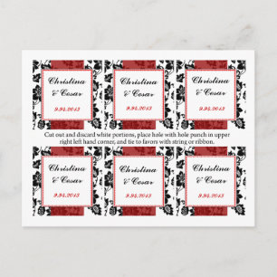 Favorietentabellen Black Flourish Red Stripe Briefkaart