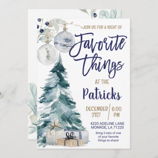 Favoris Fête Invitation (Devant / Derrière)