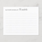 Favoris Mémoire Funérailles Moderne Carte de fréqu (Dos)