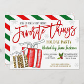 Favoris Noël Fête Invitation (Devant / Derrière)