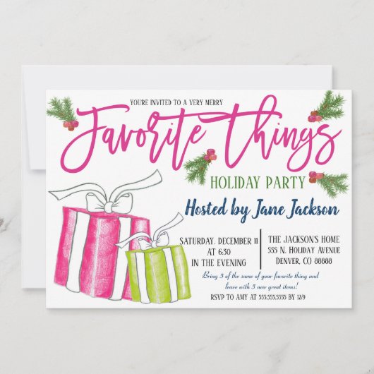 Favoris Noël Fête Invitation (Devant)