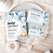 Favoriser les étiquettes Baby shower Bleu ours Bal