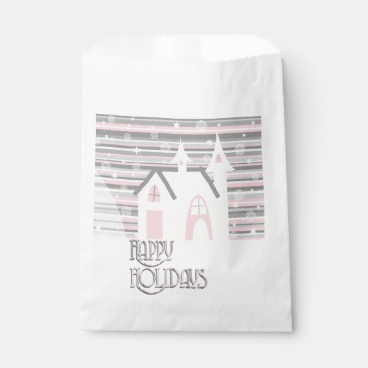 Favoriser les sacs - Scène d'hiver rose et gris (Devant)