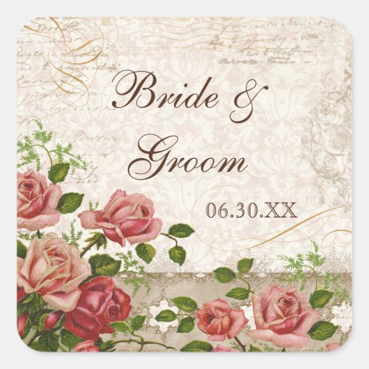 Favoriser Stickers Cadeaux ou Seals, Trellis Rose  (Devant)