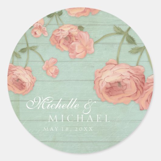 Favoriser Stickers Fête des mariées Blush Peach Ro (Devant)