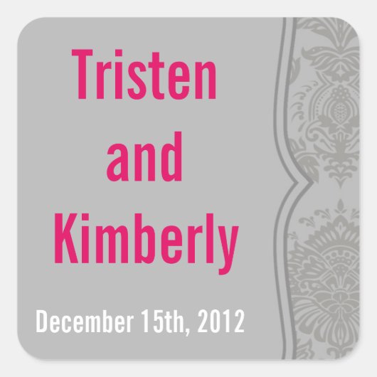 Favoriser Stickers Moderne Gris Damas Dentelle Imp (Devant)