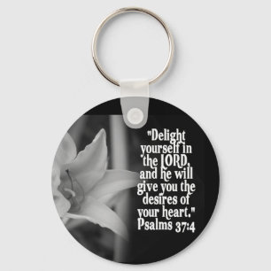FAVORITE BIBLE SCRIPTURE PSALM 37:4 SLEUTELHANGER