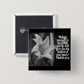 FAVORITE BIBLE SCRIPTURE PSALM 37:4 VIERKANTE BUTTON 5,1 CM (Voorkant /achterkant)